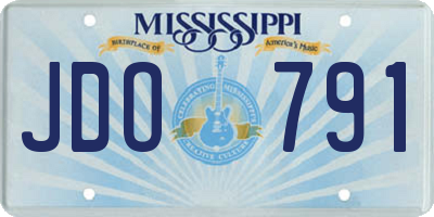 MS license plate JDO791