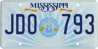 MS license plate JDO793