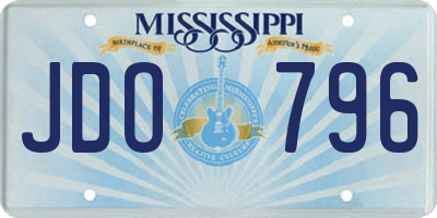 MS license plate JDO796