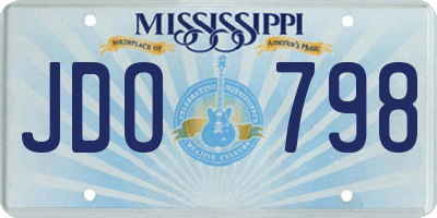 MS license plate JDO798