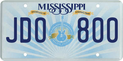 MS license plate JDO800