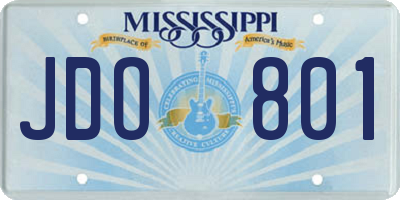 MS license plate JDO801