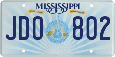 MS license plate JDO802