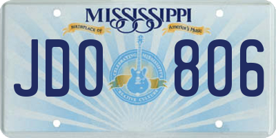 MS license plate JDO806
