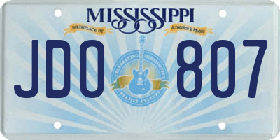 MS license plate JDO807