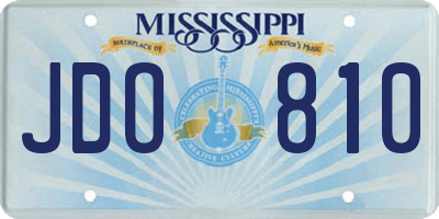 MS license plate JDO810