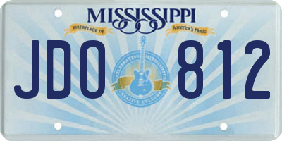 MS license plate JDO812