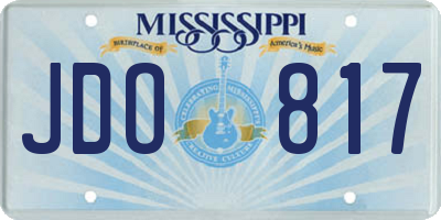 MS license plate JDO817