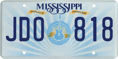 MS license plate JDO818