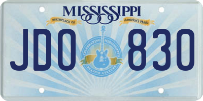 MS license plate JDO830