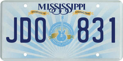 MS license plate JDO831