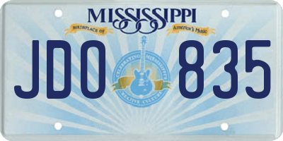 MS license plate JDO835