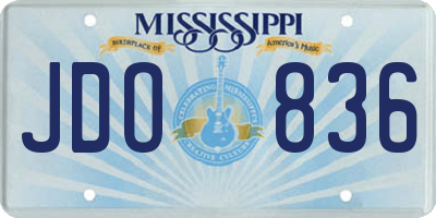 MS license plate JDO836