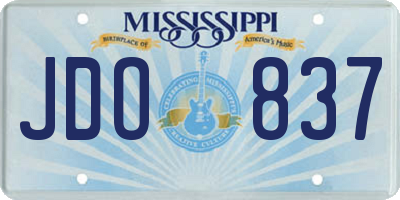 MS license plate JDO837