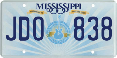 MS license plate JDO838