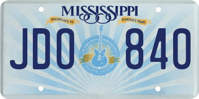 MS license plate JDO840