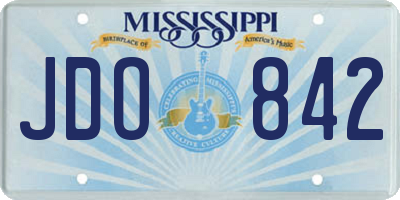 MS license plate JDO842