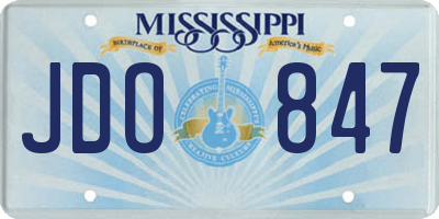 MS license plate JDO847