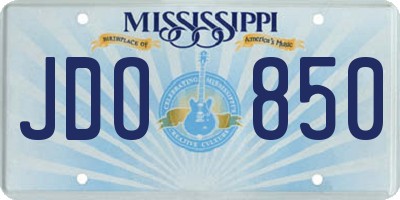 MS license plate JDO850