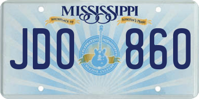 MS license plate JDO860