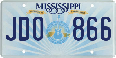 MS license plate JDO866