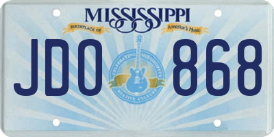 MS license plate JDO868