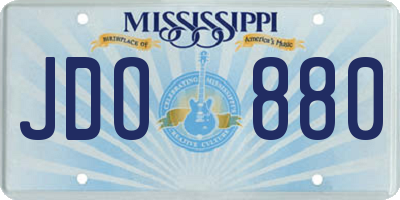 MS license plate JDO880