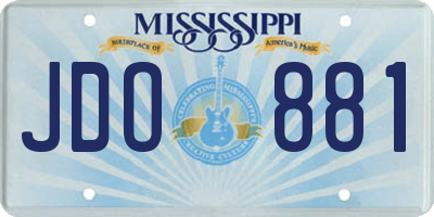 MS license plate JDO881