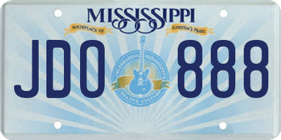 MS license plate JDO888
