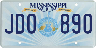 MS license plate JDO890