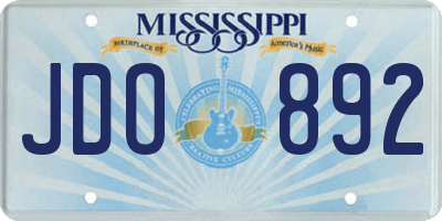 MS license plate JDO892