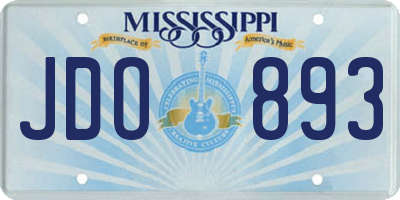 MS license plate JDO893