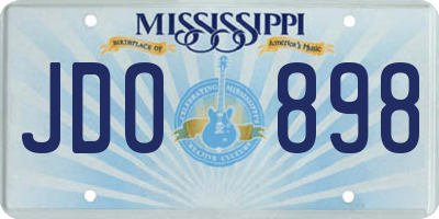 MS license plate JDO898