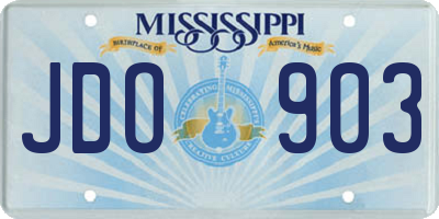 MS license plate JDO903