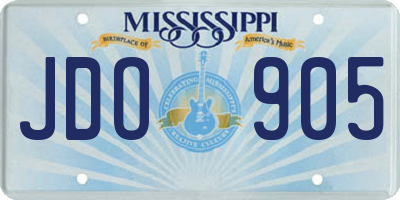 MS license plate JDO905