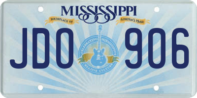 MS license plate JDO906
