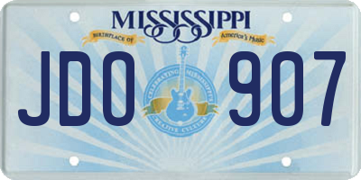 MS license plate JDO907