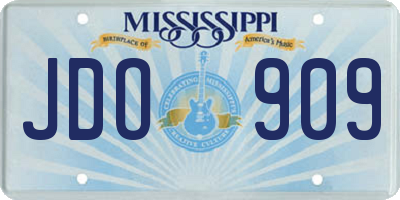 MS license plate JDO909