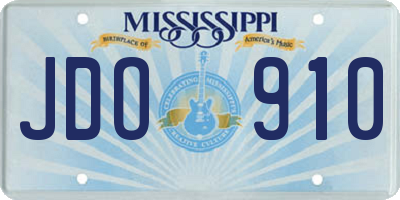 MS license plate JDO910