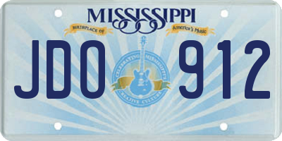 MS license plate JDO912
