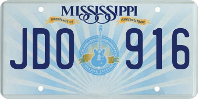 MS license plate JDO916