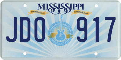 MS license plate JDO917