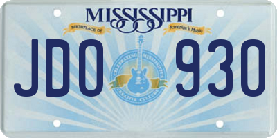 MS license plate JDO930