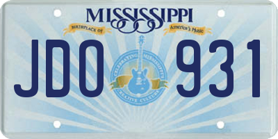 MS license plate JDO931