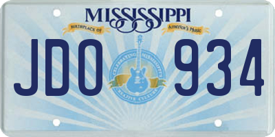 MS license plate JDO934