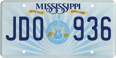 MS license plate JDO936