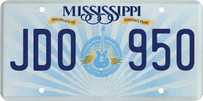 MS license plate JDO950
