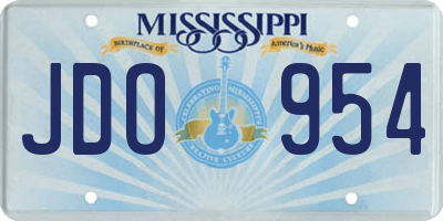 MS license plate JDO954