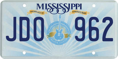 MS license plate JDO962