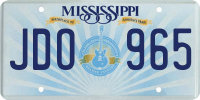MS license plate JDO965